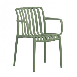 Ε3800,4Η MODA-H Πολυθρόνα Στοιβαζόμενη, PP - UV Protection Απόχρωση Πράσινο