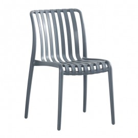 Ε3801,2Η MODA-H Καρέκλα Στοιβαζόμενη, PP - UV Protection, Απόχρωση Ανθρακί