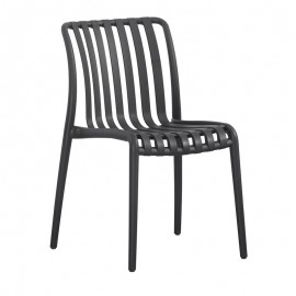 Ε3801,5Η MODA-H Καρέκλα Στοιβαζόμενη, PP - UV Protection, Απόχρωση Μαύρο