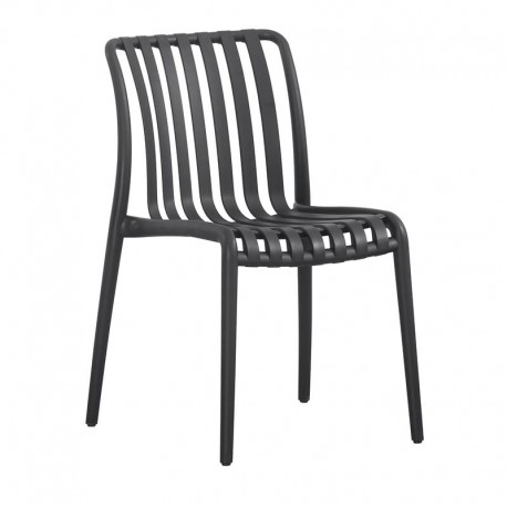 Ε3801,5Η MODA-H Καρέκλα Στοιβαζόμενη, PP - UV Protection, Απόχρωση Μαύρο