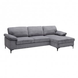 Ε9583,1 CYRIL Καναπές Αριστερή Γωνία, Ύφασμα Κοτλέ Γκρι