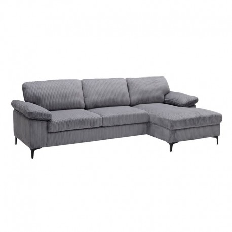 Ε9583,1 CYRIL Καναπές Αριστερή Γωνία, Ύφασμα Κοτλέ Γκρι