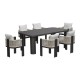 Ε6753,1 BOSTON Dining Set Τραπεζαρία Κήπου Βεράντας: Τραπέζι + 6 Πολυθρόνες Alu Ανθρακί - Μπεζ