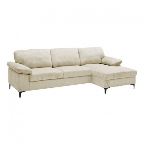 Ε9583,2 CYRIL Καναπές Αριστερή Γωνία, Ύφασμα Κοτλέ Μπεζ
