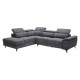 Ε9584,10 ROMEO Καναπές-Relax, Δεξιά Γωνία,Ύφασμα Γκρι, Αποθ.χώρος, Μία θέση με ηλεκτρική ανάκληση