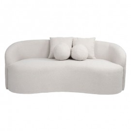 Ε7163,1 LYON Καναπές 2θ - Σαλονιού - Καθιστικού, Teddy Ύφασμα Άσπρο