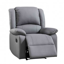 Ε9734,1 EVA Πολυθρόνα Relax Σαλονιού - Καθιστικού, PU Σκούρο Γκρι