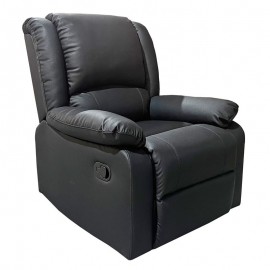 Ε9734,3 EVA Πολυθρόνα Relax Σαλονιού - Καθιστικού, PU Μαύρο