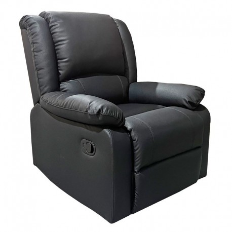 Ε9734,3 EVA Πολυθρόνα Relax Σαλονιού - Καθιστικού, PU Μαύρο
