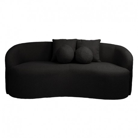 Ε7163,2 LYON Καναπές 2θ - Σαλονιού - Καθιστικού, Teddy Ύφασμα Μαύρο