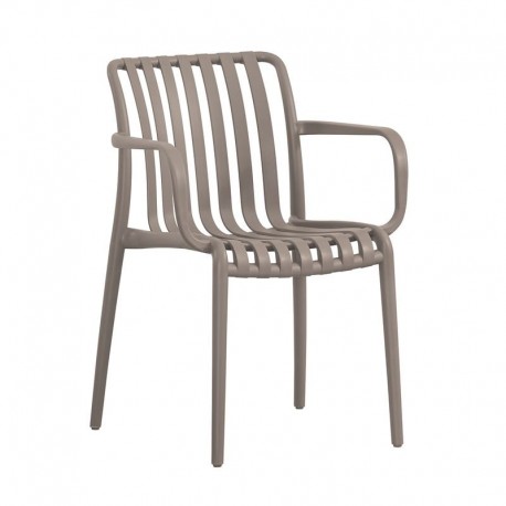 Ε3800,3Η MODA-H Πολυθρόνα Στοιβαζόμενη, PP - UV Protection Απόχρωση Mocha