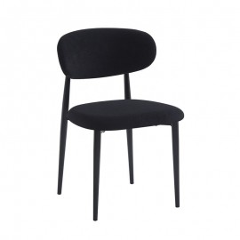 ΕΜ7917,2 POINT Καρέκλα Τραπεζαρίας Μέταλλο Βαφή Μαύρο, Teddy Ύφασμα Μαύρο
