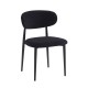 ΕΜ7917,2 POINT Καρέκλα Τραπεζαρίας Μέταλλο Βαφή Μαύρο, Teddy Ύφασμα Μαύρο