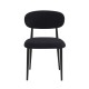 ΕΜ7917,2 POINT Καρέκλα Τραπεζαρίας Μέταλλο Βαφή Μαύρο, Teddy Ύφασμα Μαύρο