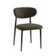 ΕΜ7917,3 POINT Καρέκλα Τραπεζαρίας Μέταλλο Βαφή Μαύρο, Teddy Ύφασμα Olive Green