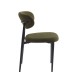ΕΜ7917,3 POINT Καρέκλα Τραπεζαρίας Μέταλλο Βαφή Μαύρο, Teddy Ύφασμα Olive Green