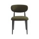 ΕΜ7917,3 POINT Καρέκλα Τραπεζαρίας Μέταλλο Βαφή Μαύρο, Teddy Ύφασμα Olive Green
