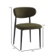 ΕΜ7917,3 POINT Καρέκλα Τραπεζαρίας Μέταλλο Βαφή Μαύρο, Teddy Ύφασμα Olive Green