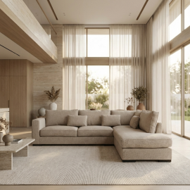 0011.MS23BGDX Brussels γωνιακός καναπές 303x228x86εκ. Μπεζ σκούρο ύφασμα Δεξιά γωνία  Μπεζ Σκούρο Καναπές : 303x228εκ.  Ύψος : 8