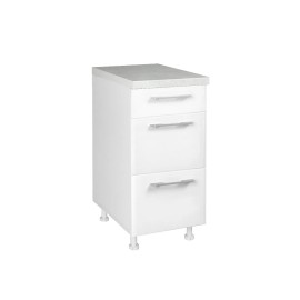 KD403FB14 Επιδαπέδια συρταριέρα κουζίνας IN MDF D40 3F B Λευκό γυαλιστερό 40x60x85εκ.