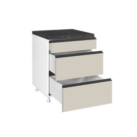 KD603FB76 Επιδαπέδια συρταριέρα κουζίνας LINA D60 3F B Μπεζ 60x60x85εκ.