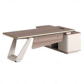 ΓΡΑΦΕΙΟ ΑΡΙΣΤΕΡΗ ΓΩΝΙΑ SUPERON HM2139L ΜΕΛΑΜΙΝΗ ΣΕ ΦΥΣΙΚΟ-ΜΠΕΖ--ΜΕΤΑΛ.ΠΟΔΙ 240x180x76Υεκ