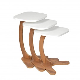 E-4058 Τραπέζάκια  IRIS σετ 3τεμ - 34x34x58cm / 34x34x51cm / 34x34x45cm 1ΤΜΧ/ΚΙΒ