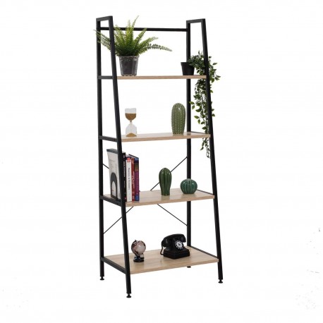 E-3629 Ραφιέρα Μέταλλο-Ξύλο - 60x32x148cm 4ΤΜΧ/ΚΙΒ