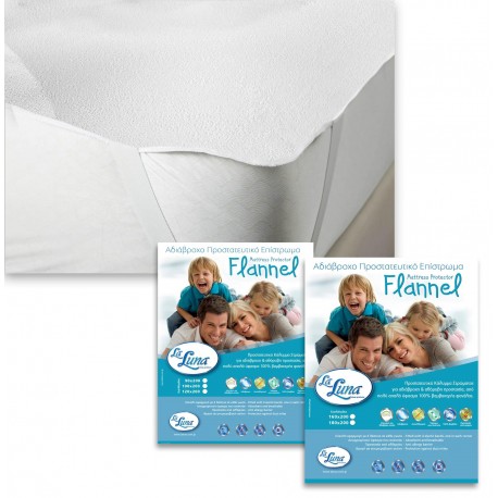 LA LUNA/ LA LUNA FLANNEL ΜΕ 4 ΛΑΣΤΙΧΑ ΠΡΟΣΤΑΤΕΥΤΙΚΟ ΕΠΙΣΤΡΩΜΑ ΔΙΠΛΟ ΑΔΙΑΒΡΟΧΟ 140Χ200 ΕΚ