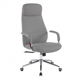 ΚΑΡΕΚΛΑ ΓΡΑΦΕΙΟΥ SONTY HM18354.10 ΑΝΟΙΧΤΟ ΓΚΡΙ PU ΔΕΡΜΑ--ΒΑΣΗ ΧΡΩΜΙΟΥ 67x68x125Υεκ