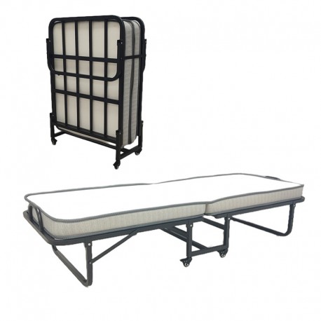 386-000003 Ράντζο-κρεβάτι με στρώμα 10εκ Kamu pakoworld μαύρο 75x190εκ