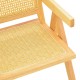 382-000010 Πολυθρόνα Winslow pakoworld rubberwood-rattan σε φυσική απόχρωση 51x54x80εκ