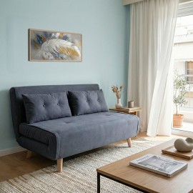 035-000107 Καναπές-κρεβάτι Josuane I pakoworld διθέσιος ύφασμα σε ανθρακί απόχρωση 122x80x81εκ