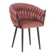 327-000067 Πολυθρόνα Vivian pakoworld σάπιο μήλο βελούδο-πόδι μαύρο μέταλλο 61x55x80εκ