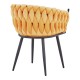 327-000066 Πολυθρόνα Vivian pakoworld κίτρινο βελούδο-πόδι μαύρο μέταλλο 61x55x80εκ
