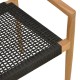 336-000034 Πολυθρόνα Lengan pakoworld σκελετός teak ξύλο σε φυσική απόχρωση-μαύρο σχοινί 54x52x80εκ