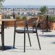 262-000051 Πολυθρόνα Ankara pakoworld στοιβαζόμενη pp-pe rattan σε μαύρη-φυσική απόχρωση 54x55.5x77εκ