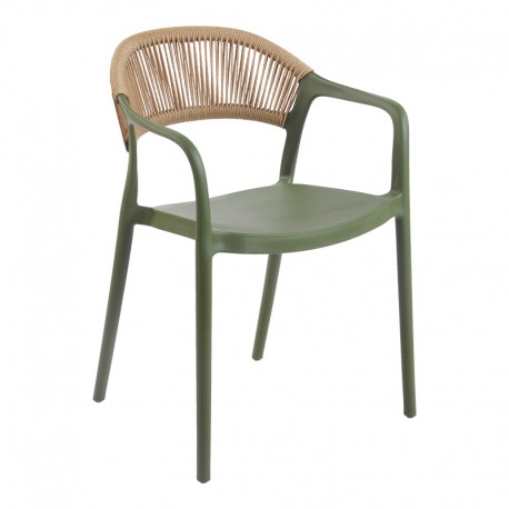 262-000053 Πολυθρόνα Ankara pakoworld στοιβαζόμενη pp-pe rattan σε λαδί-φυσική απόχρωση 54x55.5x77εκ