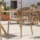 262-000052 Πολυθρόνα Ankara pakoworld στοιβαζόμενη pp-pe rattan σε μόκα-φυσική απόχρωση 54x55.5x77εκ