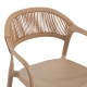 262-000052 Πολυθρόνα Ankara pakoworld στοιβαζόμενη pp-pe rattan σε μόκα-φυσική απόχρωση 54x55.5x77εκ