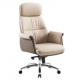 ΚΑΡΕΚΛΑ ΓΡΑΦΕΙΟΥ TOMLIN HM18358.02 ΜΠΕΖ-ΚΑΦΕ PU ΔΕΡΜΑ--ΒΑΣΗ ΧΡΩΜΙΟΥ 72x74x128Υεκ