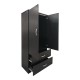 383-000044 Ντουλάπα δίφυλλη με 2 συρτάρια Athos pakoworld σε wenge απόχρωση 80x42x180εκ