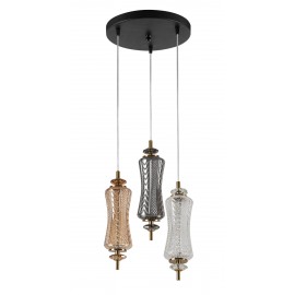 0104616 PDC 1287-3  ΡΟΖΕΤΑ 3/Φ ΜΕ  ΜΑΚΡΟΣΤΕΝΑ ΓΥΑΛΙΝΑ  LED- 3Χ7W ΔΙΑΚΟΣΜΗΤΙΚΟ ΚΡΥΣΤΑΛΛΟ