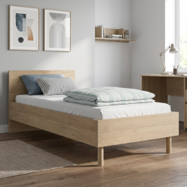 0101.GM50 Ritmo κρεβάτι μονό 96x205x78εκ. ( για στρώμα 90x200εκ. )  Natural Chestnut