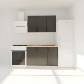 GR-MODESTSET22AN Κουζίνα Modest Σετ 4 Κουτιών Ανθρακί Άνω Κουτιά 120cm Κάτω 120cm