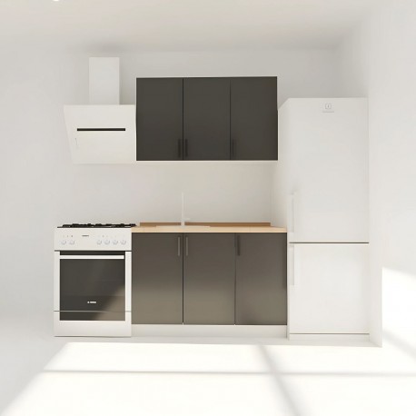 GR-MODESTSET22AN Κουζίνα Modest Σετ 4 Κουτιών Ανθρακί Άνω Κουτιά 120cm Κάτω 120cm