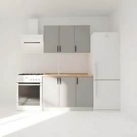 GR-MODESTSET22GR Κουζίνα Modest Σετ 4 Κουτιών Γκρι Άνω Κουτιά 120cm Κάτω 120cm