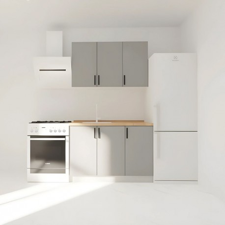 GR-MODESTSET22GR Κουζίνα Modest Σετ 4 Κουτιών Γκρι Άνω Κουτιά 120cm Κάτω 120cm