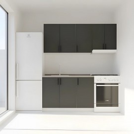 GR-MODESTSET21AN Κουζίνα Modest Σετ 5 Κουτιών Ανθρακί Άνω Κουτιά 170cm Κάτω 110cm