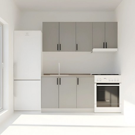 GR-MODESTSET21GR Κουζίνα Modest Σετ 5 Κουτιών Γκρι Άνω Κουτιά 170cm Κάτω 110cm